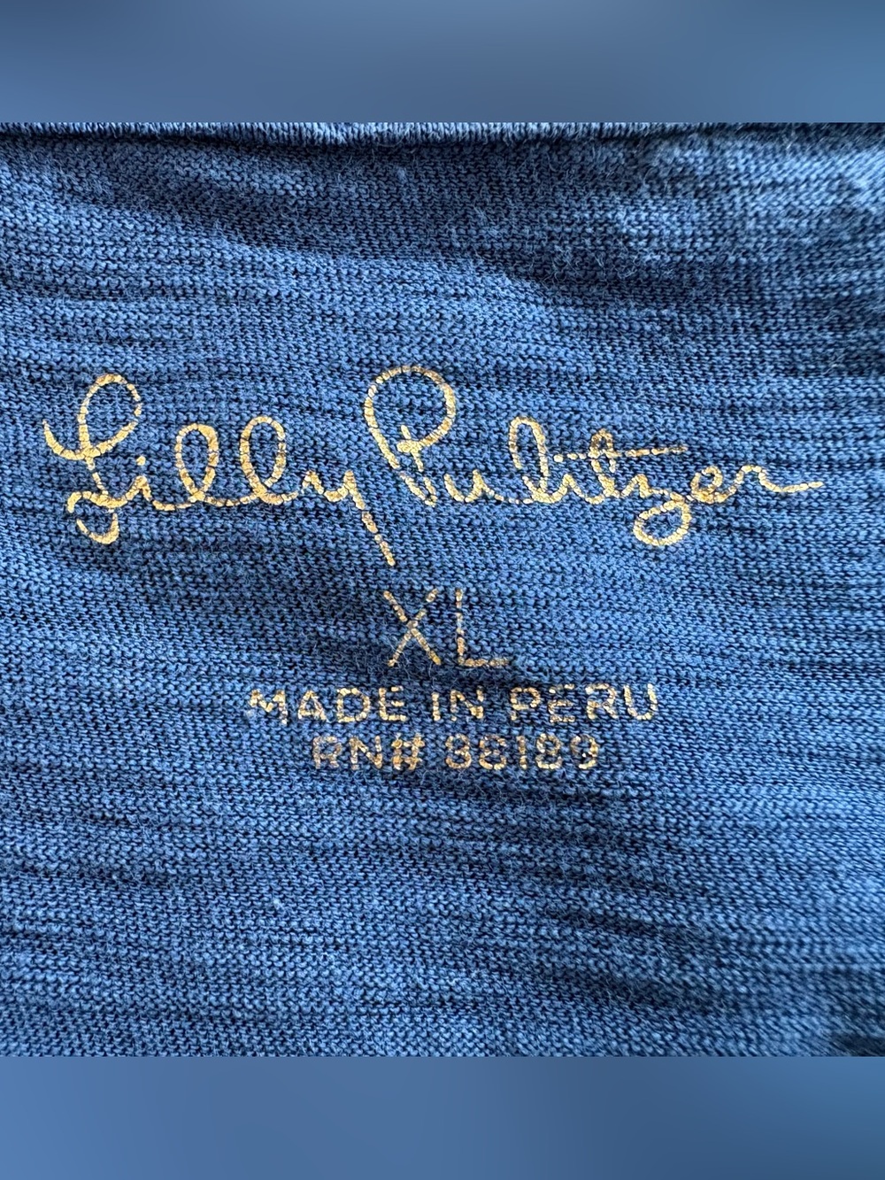 Lilly Pulitzer Blue Short Sleeve T-Shirt Women's Pima Cotton Crew Neck X-Large - Picture 4 of 8